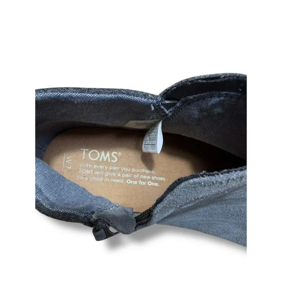 TOMS Suede Ankle Boots Gray Wool Accents Comfort Casual Shoes US 7 - Picture 5 of 12